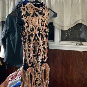 “Night out” Sequin see through dress. Gold&Black